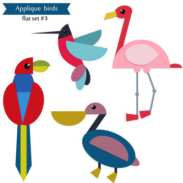 Applique cartoon set.