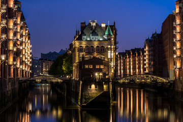 Hamburg Speicherstadt Fleetschlösschen - Nacht