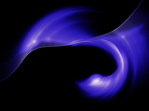 Abstract fractal image background with purple curved lines , wav