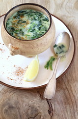Spinach cream soup