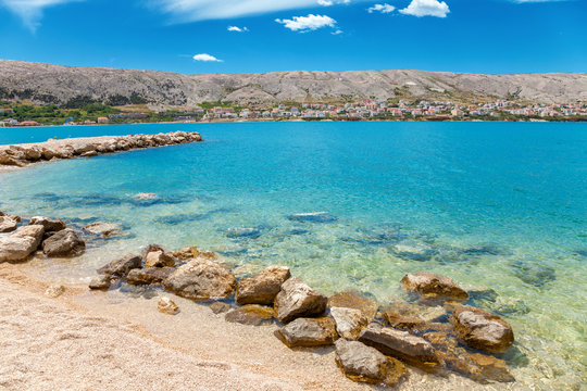 Beautiful beach on Croatian island Pag