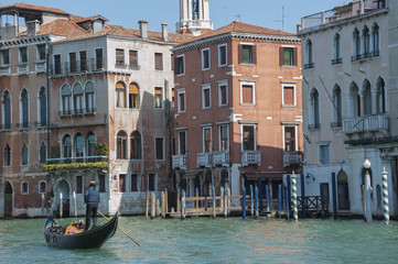 Gondola in antique Venice, Italy 