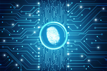 Fingerprint Scanning Technology Concept 2d Illustration