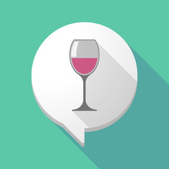 Long shadow comic balloon with a cup of wine