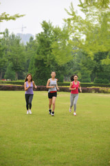 Running girls fitness