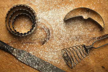 Vintage  Baking backdrop with flour