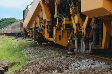 Naklejka premium Restoration the railroad tracks