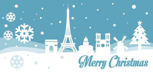 Paris Christmas Skyline