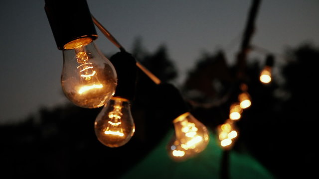 Garland of light bulbs
