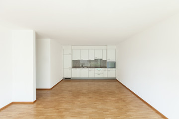 Fototapeta na wymiar empty living room with kitchen