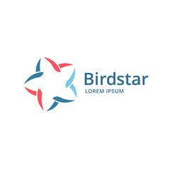 Abstract bird star logo icon design template elements