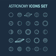 Fototapeta premium Astronomy Icons Set