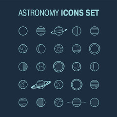Obraz premium Astronomy Icons Set
