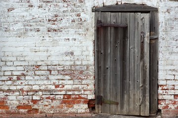 Old Door In The Rustic Retro Wall Background