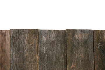 edge of the wooden surface on white background