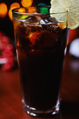 strong alcohol cocktail or lemonade with decoration.