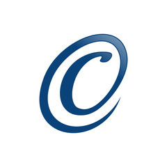 Fototapeta premium Elegant Swirling 'C' Initial Letter Mark | Stylish Blue Monogram Brand Identity