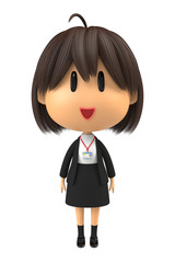 社員証を下げた女性スタッフ