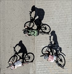 three cyclists