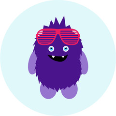 Cartoon cute monster alien. Vector illustration