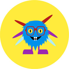 Cartoon cute monster alien. Vector illustration