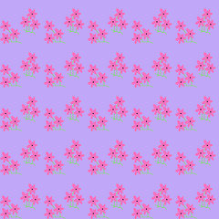 Pink flowers on purple background