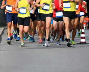 Runners during the Marathon in the city street