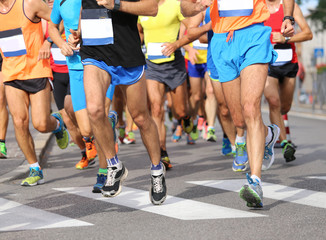 Runners during the Marathon in the city street