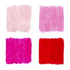 Naklejka premium Abstract hand-drawn real watercolor light pink, dark pink and red background. Watercolor wash. Perfect for cards, design, gift.