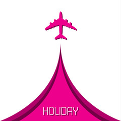 Simple holiday background with airplane
