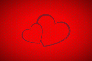 Valentines background, simple two hearts