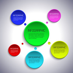 Infographic template with place for your text, colorful abstract circles