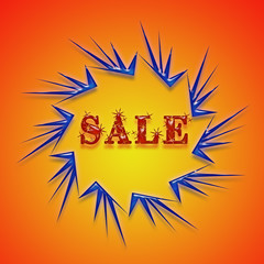 Sale on orange background.