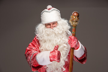 happy Santa Claus looking at camera