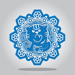 Snowflake of the Tiger on the Chinese zodiac