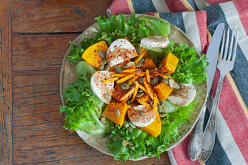 Pumpkin Salad with Fresh Mozzarella