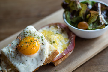 Croque Madam with Green Salad