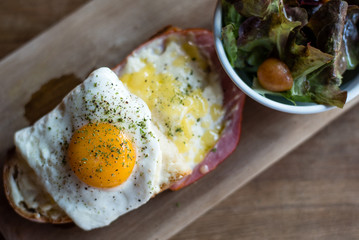 Croque Madam with Green Salad