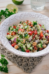 Arabic-style salad of bulgur with vegetables