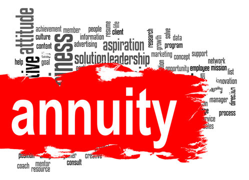 Annuity Word Cloud With Red Banner