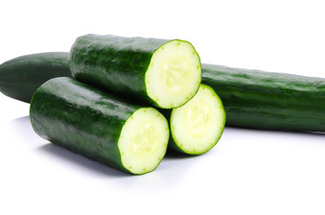 Japanese cucumber on a white background