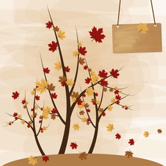 Herbst Hintergrund Schild