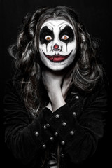 scary evil clown girl