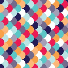 Vector modern seamless colorful geometry pattern overlapping circles, color abstract geometric background, trendy multicolored print, retro texture, hipster fashion design