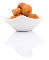 Popular Malaysian fritter snack deep fried banana balls or locally known as Cekodok Pisang