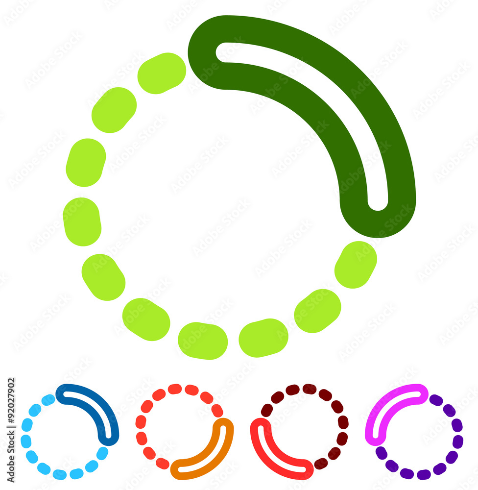 Fototapete Preloader or buffer shapes, circular elements, symbols. User int