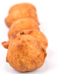 Popular Malaysian fritter snack deep fried banana balls or locally known as Cekodok Pisang
