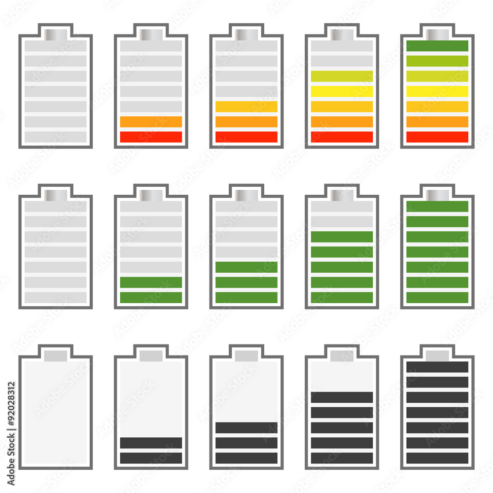 Poster level, progress indicators, battery level indicators. editable v