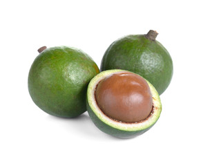 Momordica Cochinchinensis Fruit (Gac Fruit) on white