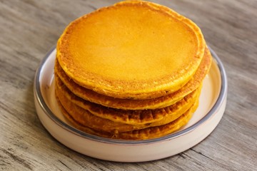 Pumpkin Pancakes, selective focus
